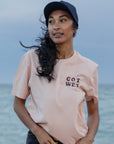 Peach Pink Surfwear T-Shirt “Raised By The Sea”