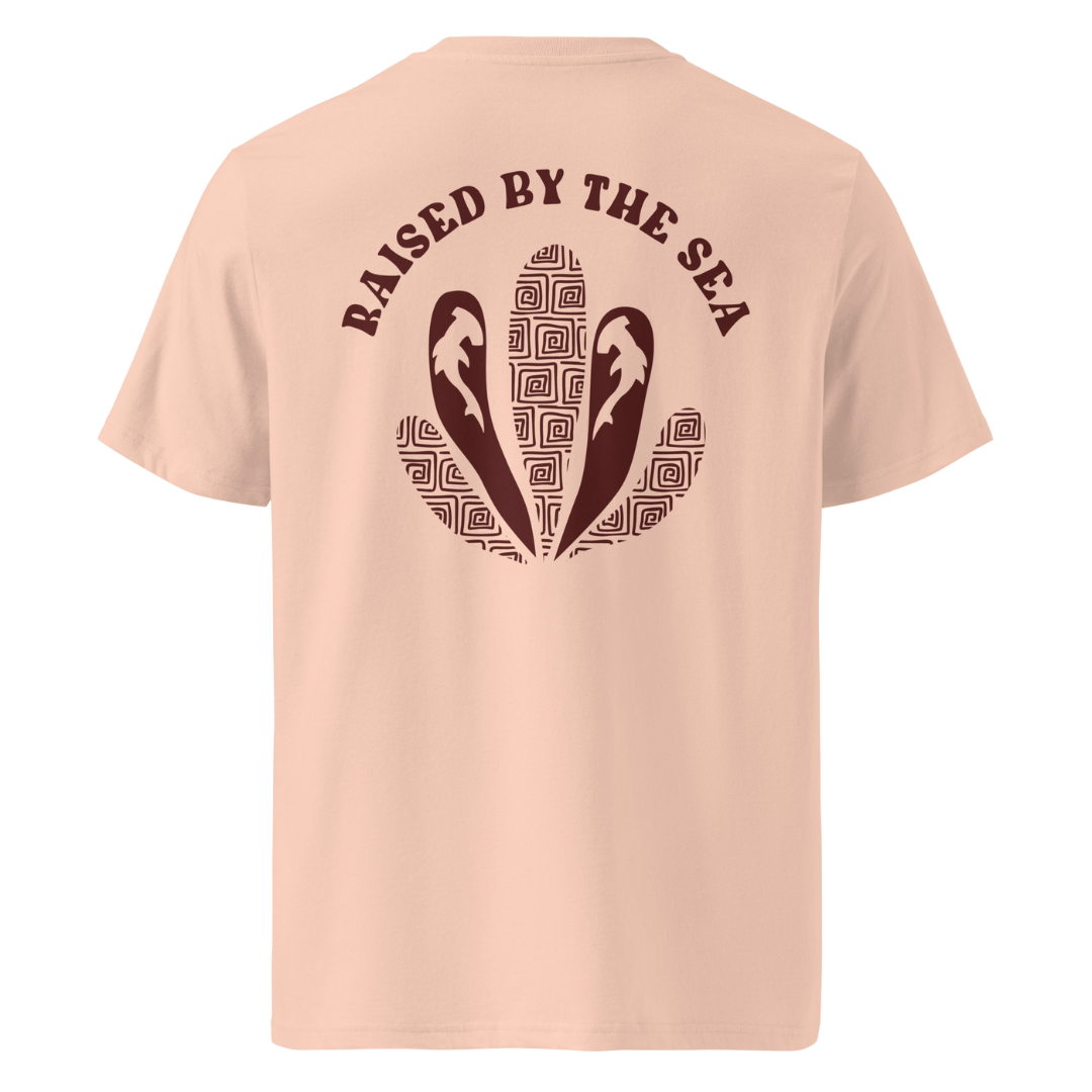 Peach Pink Surfwear T-Shirt “Raised By The Sea”