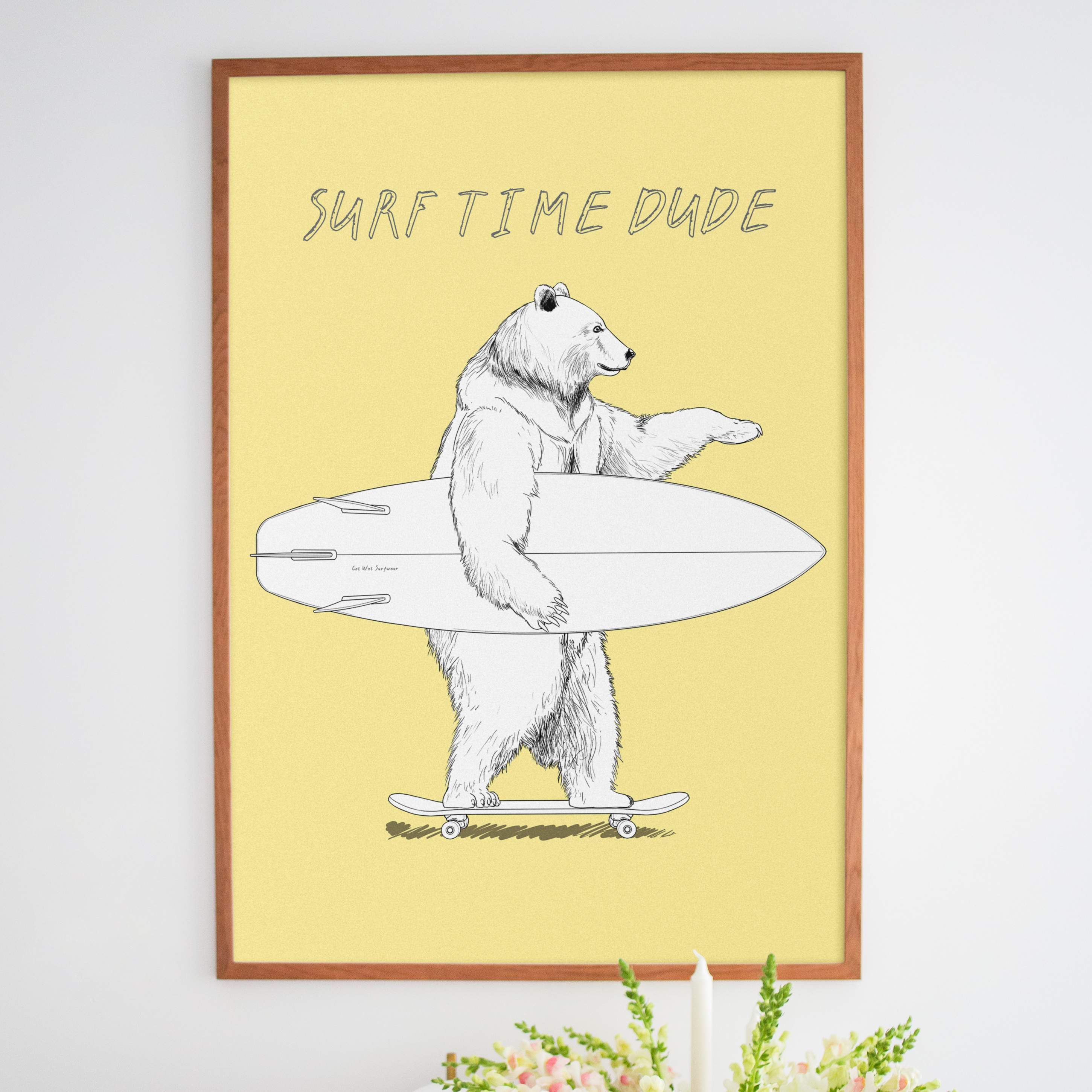 Póster de arte de surf &quot;Surf Time Dude&quot;
